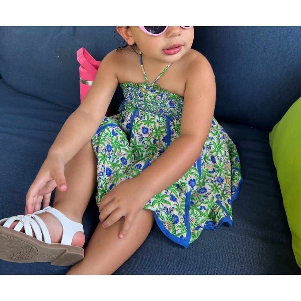 Poupette St. Barth Blue and Green Patterned dress